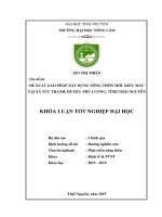 Đề xuất giải pháp xây dựng nông thôn mới kiểu mẫu tại xã tức tranh, huyện phú lương, tỉnh thái nguyên 