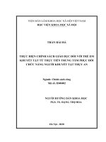 Thực hiện chính sách giáo dục đối với trẻ em khuyết tật từ thực tiễn trung tâm phục hồi chức năng người khuyết tật thụy an