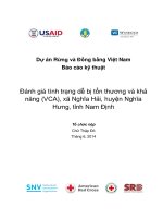 Dự án Rừng và Đồng bằng Việt Nam Báo cáo kỹ thuật Đánh giá tình trạng dễ bị tổn thương và khả năng (VCA