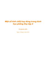 Một số tính chất hay dùng trong hình học phẳng oxy tập 2 võ quang mẫn 