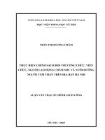 THỰC HIỆN CHÍNH SÁCH đối với CÔNG CHỨC, VIÊN CHỨC, NGƯỜI LAO ĐỘNG CHĂM sóc và NUÔI DƯỠNG NGƯỜI tâm THẦN TRÊN địa bàn hà nội 