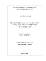 Thực hiện chính sách đào tạo, bồi dưỡng cán bộ, công chức tại huyện ba vì, thành phố hà nội