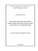 thực hiện chính sách đào tạo, bồi dưỡng cán bộ, công chức cấp xã từ thực tiễn huyện ba vì, thành phố hà nội 