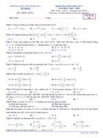 Đề thi giữa HK1 toán 11 năm 2019 2020 trường THPT yên phong 1 bắc ninh 