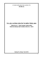 TÀI LIỆU HƯỚNG DẪN ÔN THI MÔN TIẾNG ANH TRÌNH ĐỘ A2 – THEO KHUNG THAM CHIẾU TRÌNH ĐỘ NGOẠI NGỮ CHUNG CHÂU ÂU - CEFR