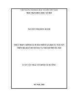 THỰC HIỆN CHÍNH SÁCH bảo HIỂM xã hội tự NGUYỆN TRÊN địa bàn HUYỆN BA vì, THÀNH PHỐ hà nội 