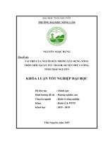 Vai trò của người dân trong xây dựng nông thôn mới tại xã tức tranh, huyện phú lương, tỉnh thái nguyên 