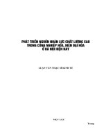 Luận văn: Phát triển nguồn nhân lực chất lượng cao trong công nghiệp hóa, hiện đại hóa ở Hà Nội hiện nay