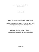 Thiết kế và tổ chức dạy học theo chủ đề chương “cacbon – silic”   sách giáo khoa hóa học 11 nhằm phát triển năng lực vận dụng kiến thức hóa học vào thực tiễn cho học sinh (KLTN k41) 
