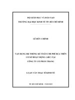 Vận dụng hệ thống kế toán chi phí dựa trên cơ sở hoạt động (ABC) tại công ty cổ phần trang 