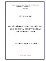 Một số giải pháp nâng cao hiệu quả kinh doanh tại công ty cổ phần sonadezi long bình 