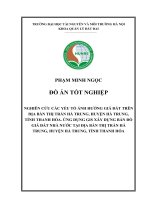 NGHIÊN cứu các yếu tố ẢNH HƯỞNG GIÁ đất TRÊN địa bàn THỊ TRẤN hà TRUNG, HUYỆN hà TRUNG, TỈNH THANH hóa  ỨNG DỤNG GIS xây DỰNG bản đồ GIÁ đất NHÀ nước tại địa bàn THỊ TRẤN hà TRUNG, HUYỆN hà TRUNG, TỈNH THANH hóa 