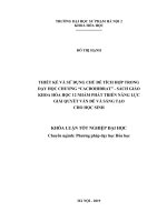 Thiết kế và sử dụng chủ đề tích hợp trong dạy học chương “cacbohiđrat” – sách giáo khoa hóa học 12 nhằm phát triển năng lực giải quyết vấn đề và sáng tạo cho học sinh (KLTN   k41) 