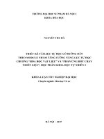 Thiết kế tài liệu tự học có hướng dẫn theo module nhằm tăng cường năng lực tự học chương “hóa học vật liệu” và “phản ứng đốt cháy nhiên liệu”, học phần khoa học tự nhiên 2 (KLTN   k41) 