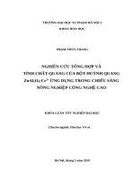 Nghiên cứu tổng hợp và tính chất quang của bột huỳnh quang znal2o4 cr3+ ứng dụng trong chiếu sáng nông nghiệp công nghệ cao (KLTN   k41) 