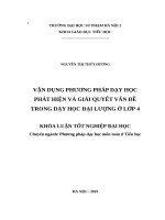 Vận dụng phương pháp dạy học phát hiện và giải quyết vấn đề trong dạy học nội dung đại lượng lớp 4 (KLTN k41) 