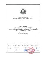 QUY TRÌNH ĐÁNH GIA DUY TRÌ ĐÁP ỨNG“THỰC HÀNH TỐT BẢO QUẢN THUỐC, NGUYÊN LIỆU LÀM THUÓC” (GSP)