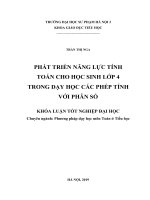 Phát triển năng lực tính toán cho học sinh lớp 4 trong dạy học các phép tính với phân số (KLTN k41) 