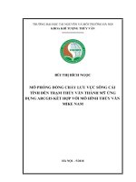 MÔ PHỎNG DÒNG CHẢY lưu vực SÔNG cái TÍNH đến TRẠM THỦY văn THÀNH mỹ ỨNG DỤNG ARCGIS kết hợp với mô HÌNH THỦY văn MIKE NAM 