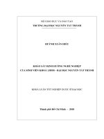 KHẢO SÁT ĐỊNH HƯỚNG NGHỀ NGHIỆP CỦA SINH VIÊN KHOÁ 13DDS - ĐẠI HỌC NGUYỄN TẤT THÀNH KHOÁ LUẬN TỐT NGHIỆP DƯỢC SĨ ĐẠI HỌC