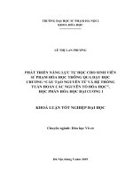 Phát triển năng lực tự học cho sinh viên sư phạm hóa học thông qua dạy học chương “cấu tạo nguyên tử và hệ thống tuần hoàn các nguyên tố hóa học (KLTN   k41) 