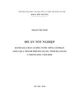 ĐÁNH GIÁ CHẤT LƯỢNG nước SÔNG lô đoạn CHẢY QUA THÀNH PHỐ hà GIANG, TỈNH hà GIANG 6 THÁNG đầu năm 2018 