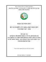 ÁP DỤNG mô HÌNH MIKE 11 ECOLAB ĐÁNH GIÁ tác ĐỘNG của BIẾN đổi KHÍ hậu đến CHẤT LƯỢNG nước SÔNG NHUỆ   đáy đoạn CHẢY QUA KHU vực THÀNH PHỐ hà nội 