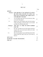 Luận văn: Đảng bộ tỉnh Thái Nguyên lãnh đạo công tác đào tạo cán bộ dân tộc thiểu số từ năm 2005 đến năm 2010