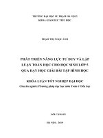 Phát triển năng lực tư duy và lập luận toán học cho học sinh lớp 5 qua dạy học giải bài tập hình học (KLTN k41) 