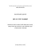 ĐÁNH GIÁ CHẤT LƯỢNG nước SÔNG bắc GIANG đoạn CHẢY QUA HUYỆN NA rì, TỈNH bắc kạn 6 THÁNG đầu năm 2018 