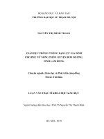 GIÁO dục PHÒNG CHỐNG bạo lực GIA ĐÌNH CHO PHỤ nữ NÔNG THÔN  HUYỆN đơn DƯƠNG, TỈNH lâm ĐỒNG 