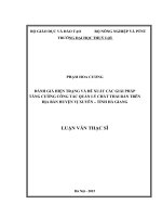 Đánh giá hiện trạng và đề xuất các giải pháp tăng cường công tác