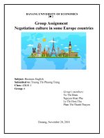 Bài tập tiểu luận khoa Ngoại thương ĐHKT Đà Nẵng Group Assignment Negotiation culture in some Europe countries