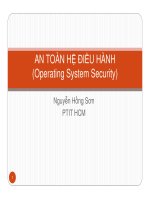 Lecture An toàn Hệ điều hành: Giới thiệu môn học - Nguyễn Hồng Sơn
