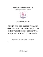 NGHIÊN cứu một số KÍCH THƯỚC sọ mặt TRÊN ẢNH CHUẨN hóa và một số CHỈ số TRÊN PHIM sọ NGHIÊNG từ XA ở học SINH 12 TUỔI tại BÌNH DƯƠNG 