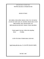 HUY ĐỘNG CỘNG ĐỒNG TRONG CÔNG tác xây DỰNG cơ sở vật CHẤT CHO các TRƯỜNG TRUNG học cơ sở THEO HƯỚNG  đạt CHUẨN QUỐC GIA TRÊN địa bàn HUYỆN đức TRỌNG, TỈNH lâm ĐỒNG 