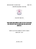 TÌNH TRẠNG DINH DƯỠNG và một số yếu tố LIÊN QUAN của PHỤ nữ có THAI tại BỆNH VIỆN PHỤ sản hà nội năm 2017 