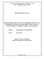 Lịch sự trong thư yêu cầu và hồi đáp yêu cầu của giao dịch thương mại đối chiếu tiếng anh của người anh  mỹ và tiếng anh của người việt tt 