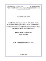 Nghiên cứu tác dụng gây tê tủy sống - ngoài màng cứng kết hợp an thần bằng tci propofol dưới hướng dẫn của điện não số hóa trong phẫu thuật bụng dưới ở người cao tuổi (TT VIET)