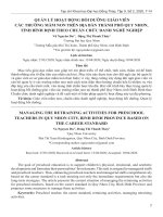 Quản lý hoạt động bồi dưỡng giáo viên các trường mầm non trên địa bàn thành phố Quy Nhơn, tỉnh Bình Định theo chuẩn chức danh nghề nghiệp
