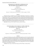 Tolerance in political ideology of Ho Chi Minh and its present value