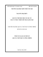 Quản lý rủi ro cho các dự án đầu tư phát triển đô thị tại hà nội tt 