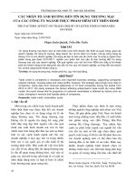 Các nhân tố ảnh hưởng đến tín dụng thương mại của các công ty ngành thực phẩm niêm yết trên Hose