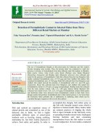 Detection of formaldehyde content in selected fishes from three different retail markets at mumbai