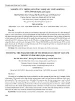 Nghiên cứu thông số công nghệ sấy chân không gỗ căm xe (Xylia xylocarpa)