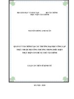 Quản lý tài chính tại các trường đại học công lập trực thuộc bộ công thương trong điều kiện thực hiện cơ chế tự chủ tài chính