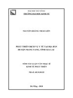 Tóm tắt luận văn Thạc sĩ: Phát triển dịch vụ y tế tại địa bàn huyện Mang Yang, tỉnh Gia Lai