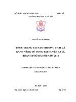 THỰC TRẠNG TAI nạn THƯƠNG TÍCH và GÁNH NẶNG tử VONG tại HUYỆN BA vì, THÀNH PHỐ hà nội năm 2014 