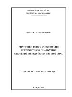 Phát triển tư duy sáng tạo cho học sinh thông qua dạy học chuyên đề số nguyên tố, hợp số ở lớp 6 