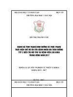 ĐÁNH GIÁ TÌNH TRẠNG DINH DƯỠNG và THỰC TRẠNG THỰC HIỆN CHẾ độ ăn của BỆNH NHÂN đái THÁO ĐƯỜNG TYP 2 điều TRỊ nội TRÚ tại BỆNH VIỆN lão KHOA TRUNG ƯƠNG năm 2017 